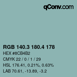 カラーコード: RGB 140.3 180.4 178 | qconv.com