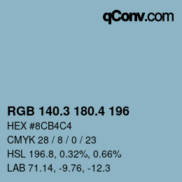 カラーコード: RGB 140.3 180.4 196 | qconv.com