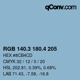 カラーコード: RGB 140.3 180.4 205 | qconv.com