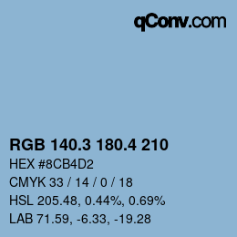 カラーコード: RGB 140.3 180.4 210 | qconv.com