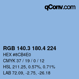 カラーコード: RGB 140.3 180.4 224 | qconv.com