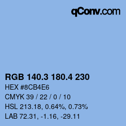 カラーコード: RGB 140.3 180.4 230 | qconv.com