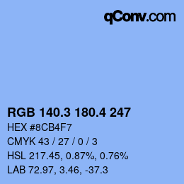 カラーコード: RGB 140.3 180.4 247 | qconv.com