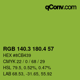 カラーコード: RGB 140.3 180.4 57 | qconv.com