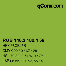 カラーコード: RGB 140.3 180.4 59 | qconv.com
