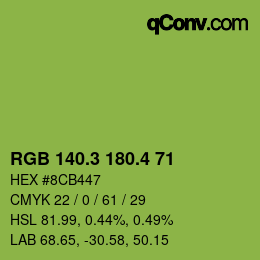 カラーコード: RGB 140.3 180.4 71 | qconv.com