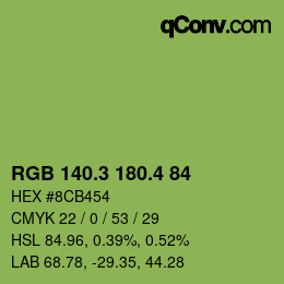 カラーコード: RGB 140.3 180.4 84 | qconv.com
