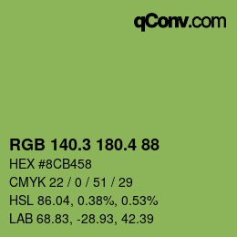 カラーコード: RGB 140.3 180.4 88 | qconv.com