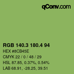 カラーコード: RGB 140.3 180.4 94 | qconv.com