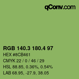 カラーコード: RGB 140.3 180.4 97 | qconv.com