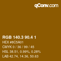 カラーコード: RGB 140.3 90.4 1 | qconv.com