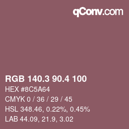 カラーコード: RGB 140.3 90.4 100 | qconv.com