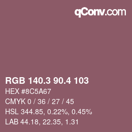 カラーコード: RGB 140.3 90.4 103 | qconv.com