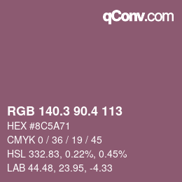 カラーコード: RGB 140.3 90.4 113 | qconv.com