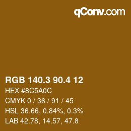 カラーコード: RGB 140.3 90.4 12 | qconv.com