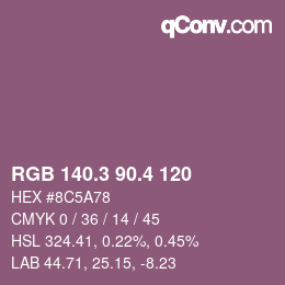 カラーコード: RGB 140.3 90.4 120 | qconv.com
