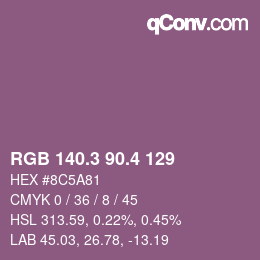 カラーコード: RGB 140.3 90.4 129 | qconv.com