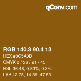 カラーコード: RGB 140.3 90.4 13 | qconv.com