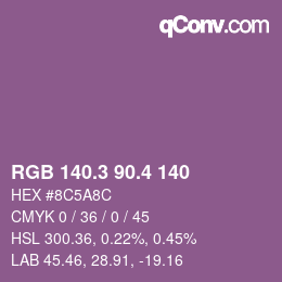 カラーコード: RGB 140.3 90.4 140 | qconv.com