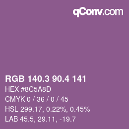 カラーコード: RGB 140.3 90.4 141 | qconv.com