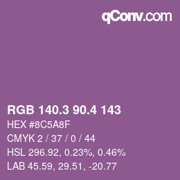 カラーコード: RGB 140.3 90.4 143 | qconv.com