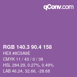 カラーコード: RGB 140.3 90.4 158 | qconv.com