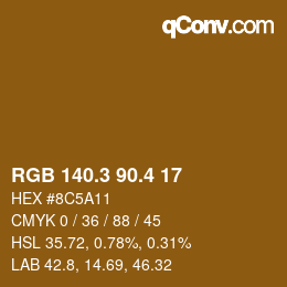 カラーコード: RGB 140.3 90.4 17 | qconv.com