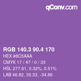 カラーコード: RGB 140.3 90.4 170 | qconv.com