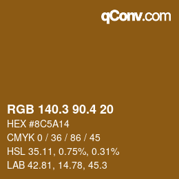 カラーコード: RGB 140.3 90.4 20 | qconv.com