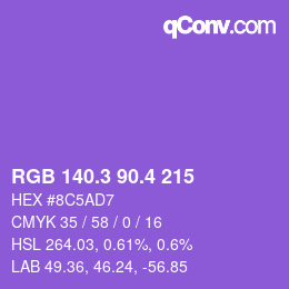 カラーコード: RGB 140.3 90.4 215 | qconv.com