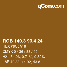 カラーコード: RGB 140.3 90.4 24 | qconv.com