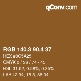 カラーコード: RGB 140.3 90.4 37 | qconv.com