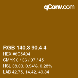 カラーコード: RGB 140.3 90.4 4 | qconv.com