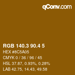 カラーコード: RGB 140.3 90.4 5 | qconv.com