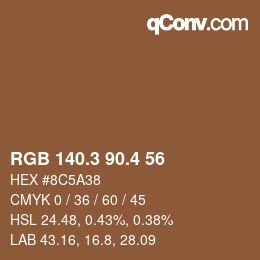 カラーコード: RGB 140.3 90.4 56 | qconv.com