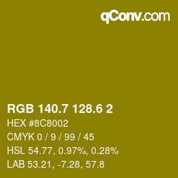 カラーコード: RGB 140.7 128.6 2 | qconv.com