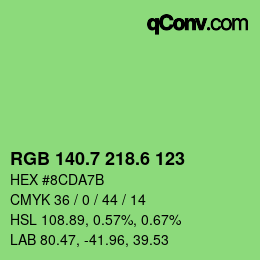 カラーコード: RGB 140.7 218.6 123 | qconv.com