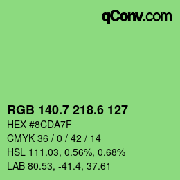 カラーコード: RGB 140.7 218.6 127 | qconv.com