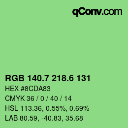 カラーコード: RGB 140.7 218.6 131 | qconv.com