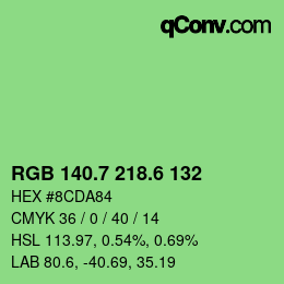 カラーコード: RGB 140.7 218.6 132 | qconv.com
