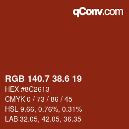 カラーコード: RGB 140.7 38.6 19 | qconv.com