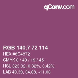 カラーコード: RGB 140.7 72 114 | qconv.com