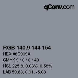 カラーコード: RGB 140.9 144 154 | qconv.com