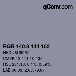 Color code: RGB 140.9 144 162 | qconv.com