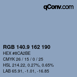 カラーコード: RGB 140.9 162 190 | qconv.com