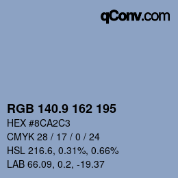 カラーコード: RGB 140.9 162 195 | qconv.com