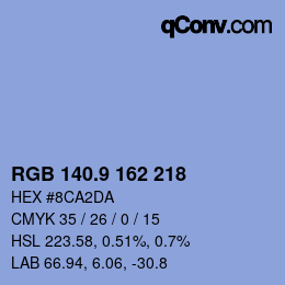 カラーコード: RGB 140.9 162 218 | qconv.com