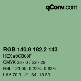 Color code: RGB 140.9 182.2 143 | qconv.com
