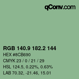 Color code: RGB 140.9 182.2 144 | qconv.com