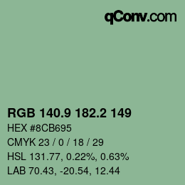 Color code: RGB 140.9 182.2 149 | qconv.com